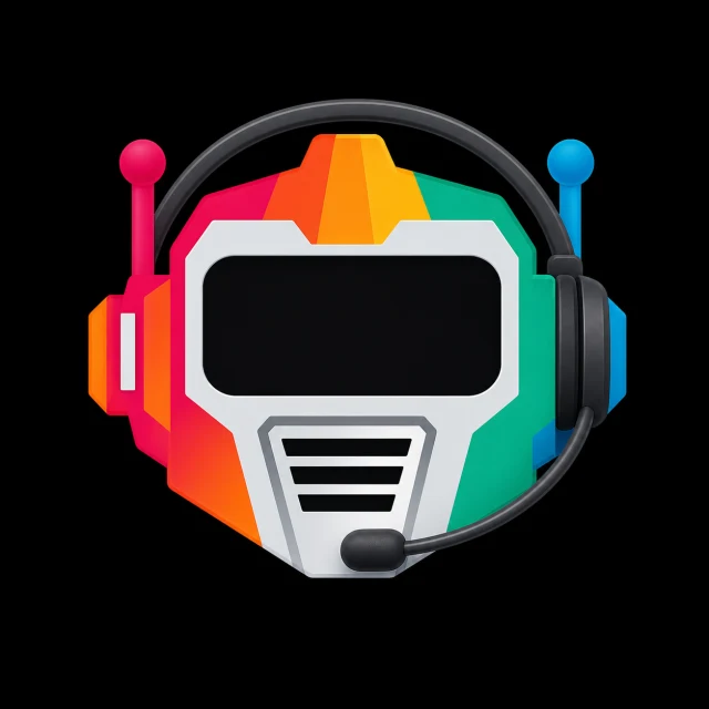 Bad Command AI operator logo with communications headset