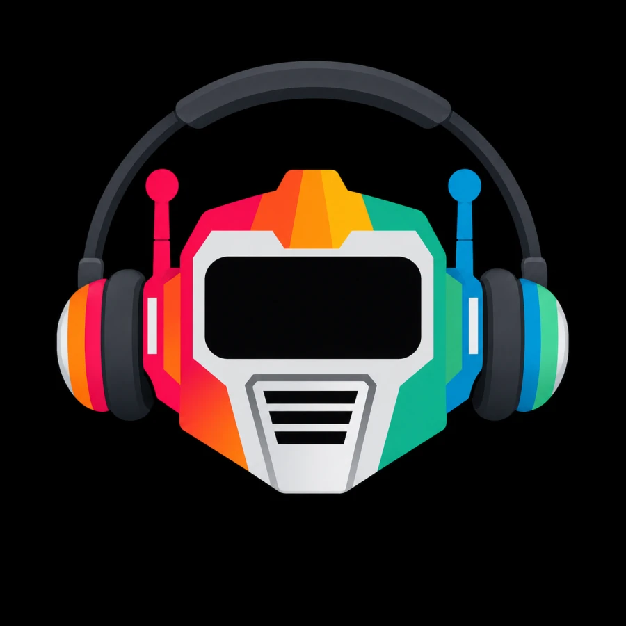 Bad Command AI podcast logo with headphones